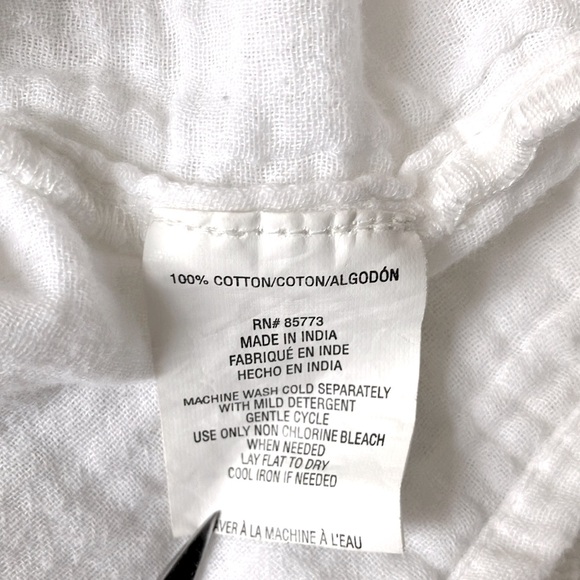 O’Neil Embroidered Cropped Boho Top 3/4 Sleeve White Size M - Picture 13 of 13